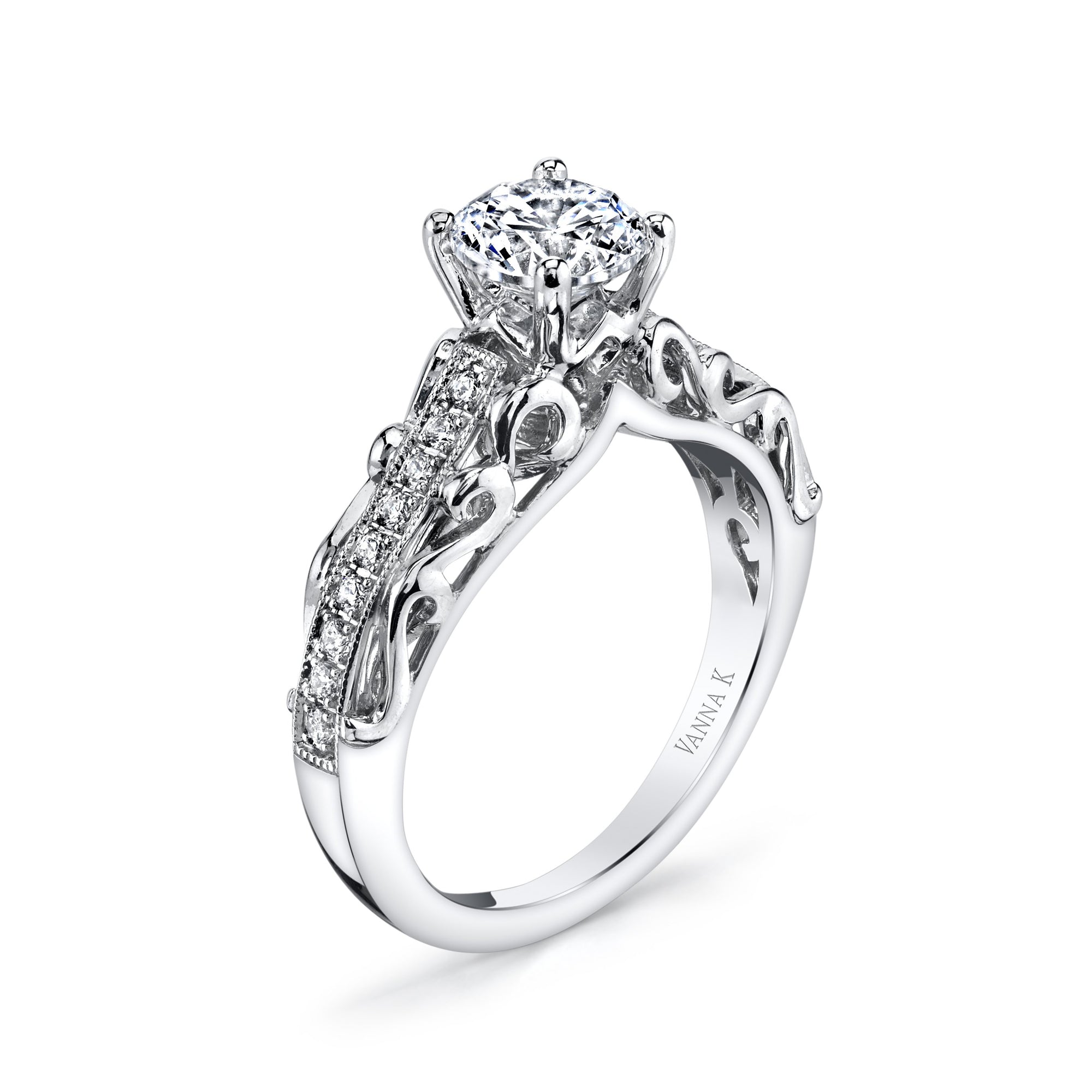 18K White Gold Diamond Engagement Ring