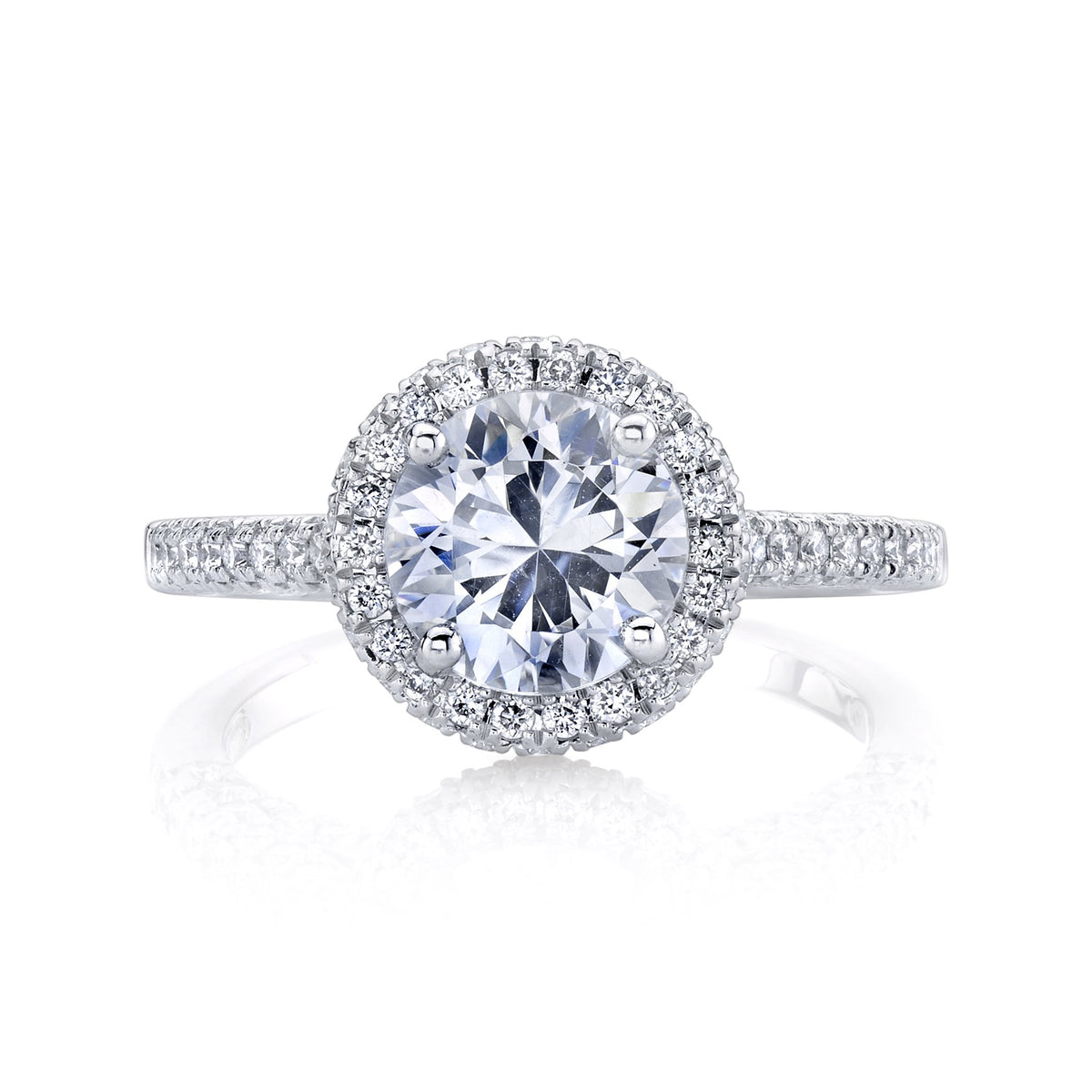 18K White Gold Halo Diamond Engagement Ring