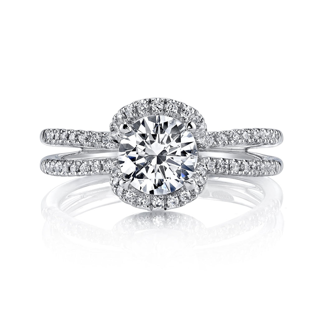 18K White Gold Diamond Engagement Ring