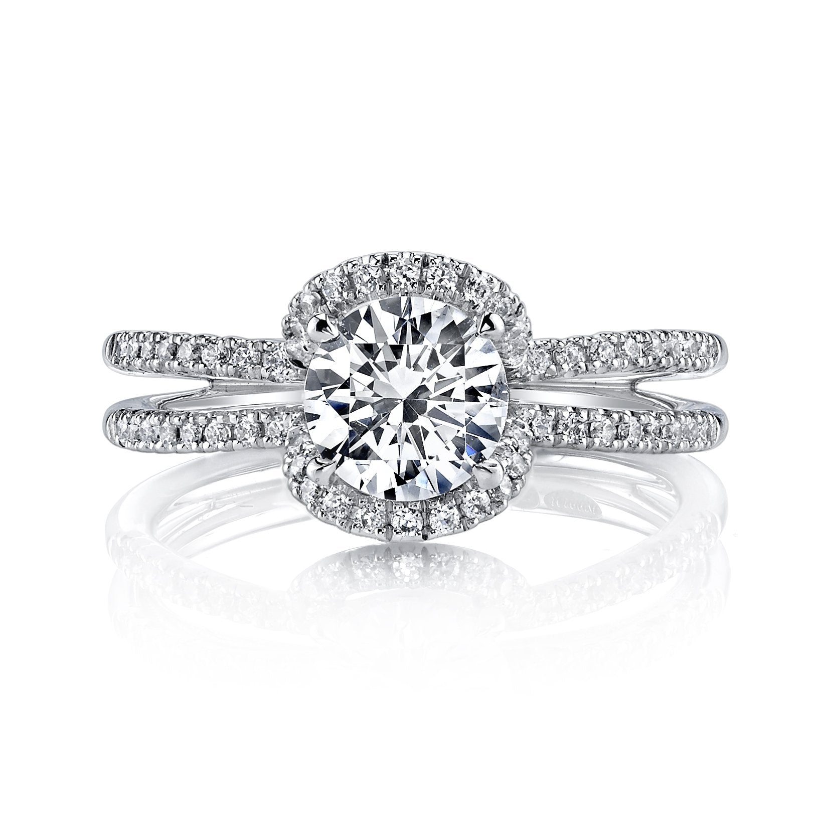 18K White Gold Diamond Engagement Ring