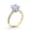 18K YELLOW GOLD PAVE PRINCESS ENGAGEMENT RING