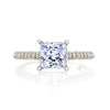 18K YELLOW GOLD PAVE PRINCESS ENGAGEMENT RING