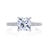 18K White Gold Pave Cushion Engagement Ring