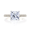 18K YELLOW GOLD PAVE CUSHION ENGAGEMENT RING