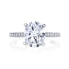 18K White Gold Pave Oval Engagement Ring