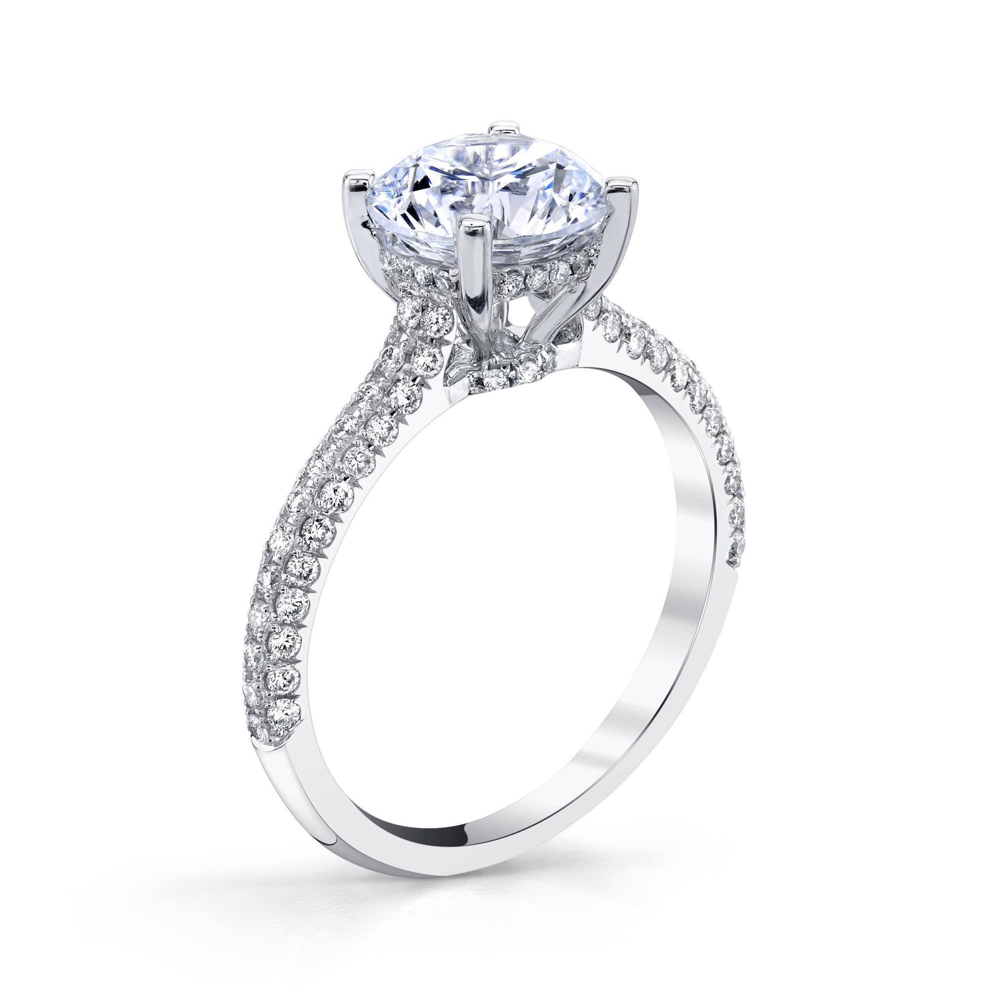 18K White Gold Diamond Engagement Ring