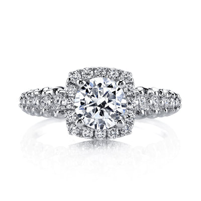 18K White Gold Halo Diamond Engagement Ring