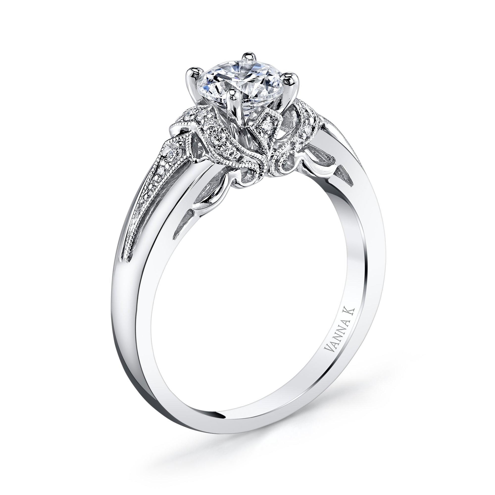 18K White Gold Diamond Engagement Ring