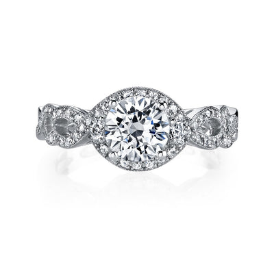 18K White Gold Diamond Engagement Ring