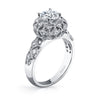 18K White Gold Halo Diamond Engagement Ring