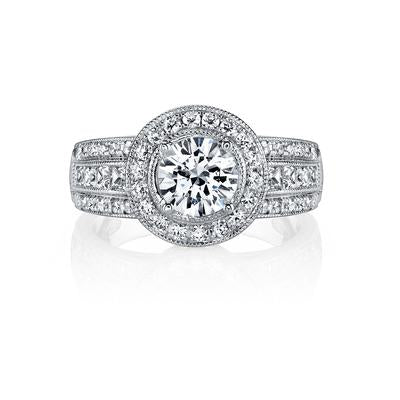 18K White Gold Halo Diamond Engagement Ring