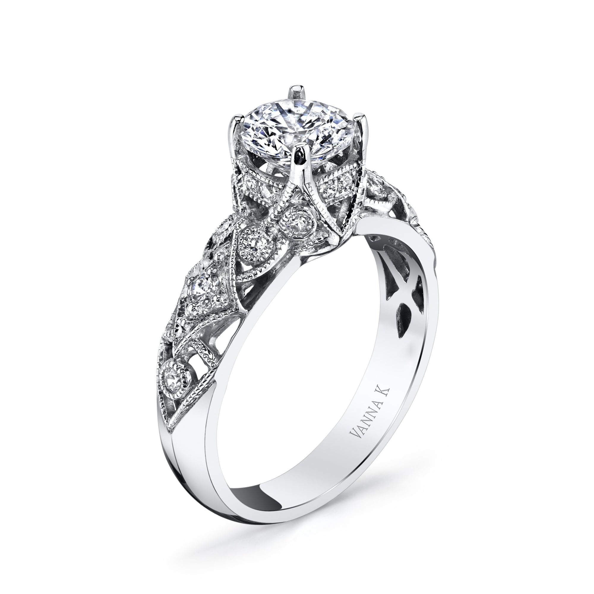 18K White Gold Halo Diamond Engagement Ring