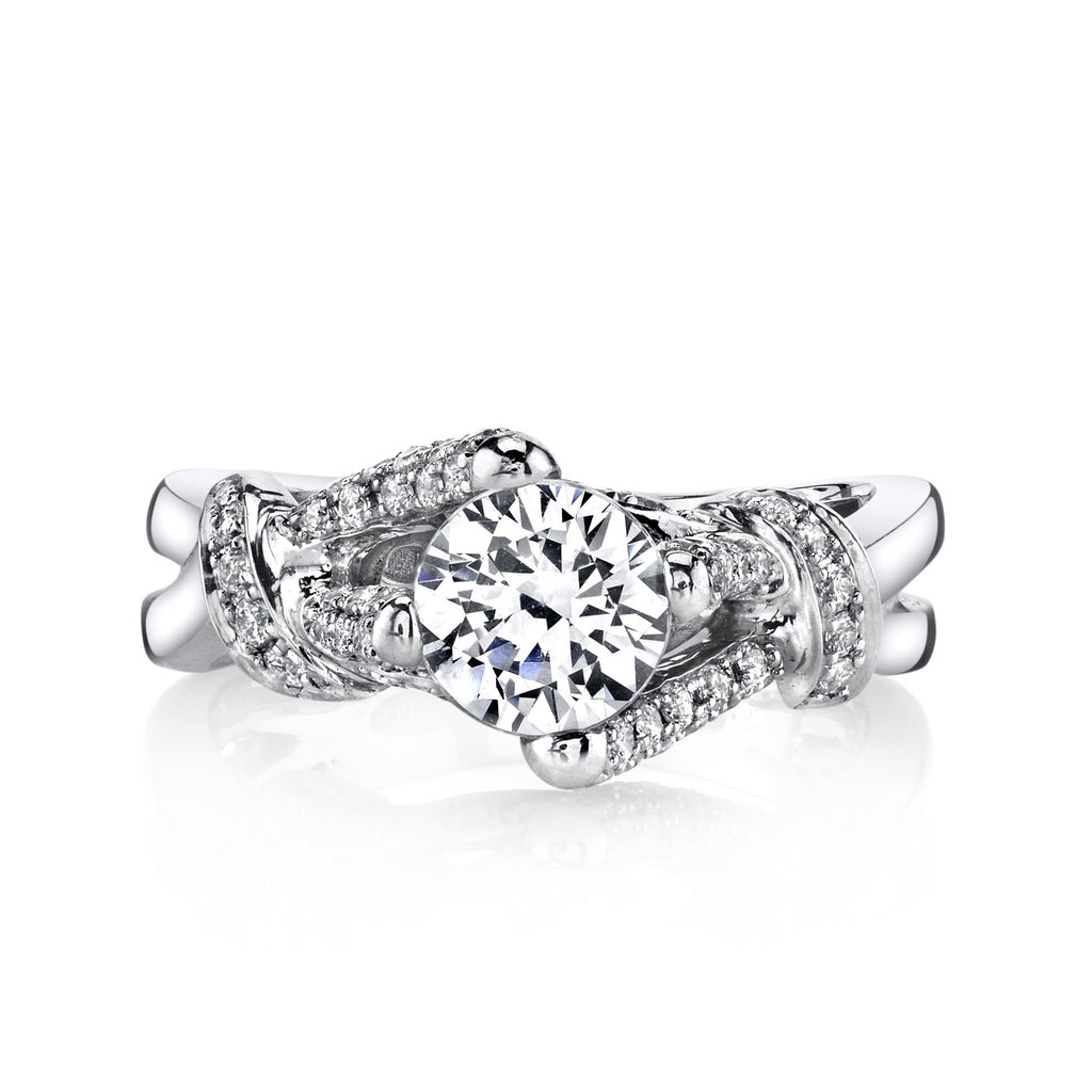 18K White Gold Diamond Engagement Ring