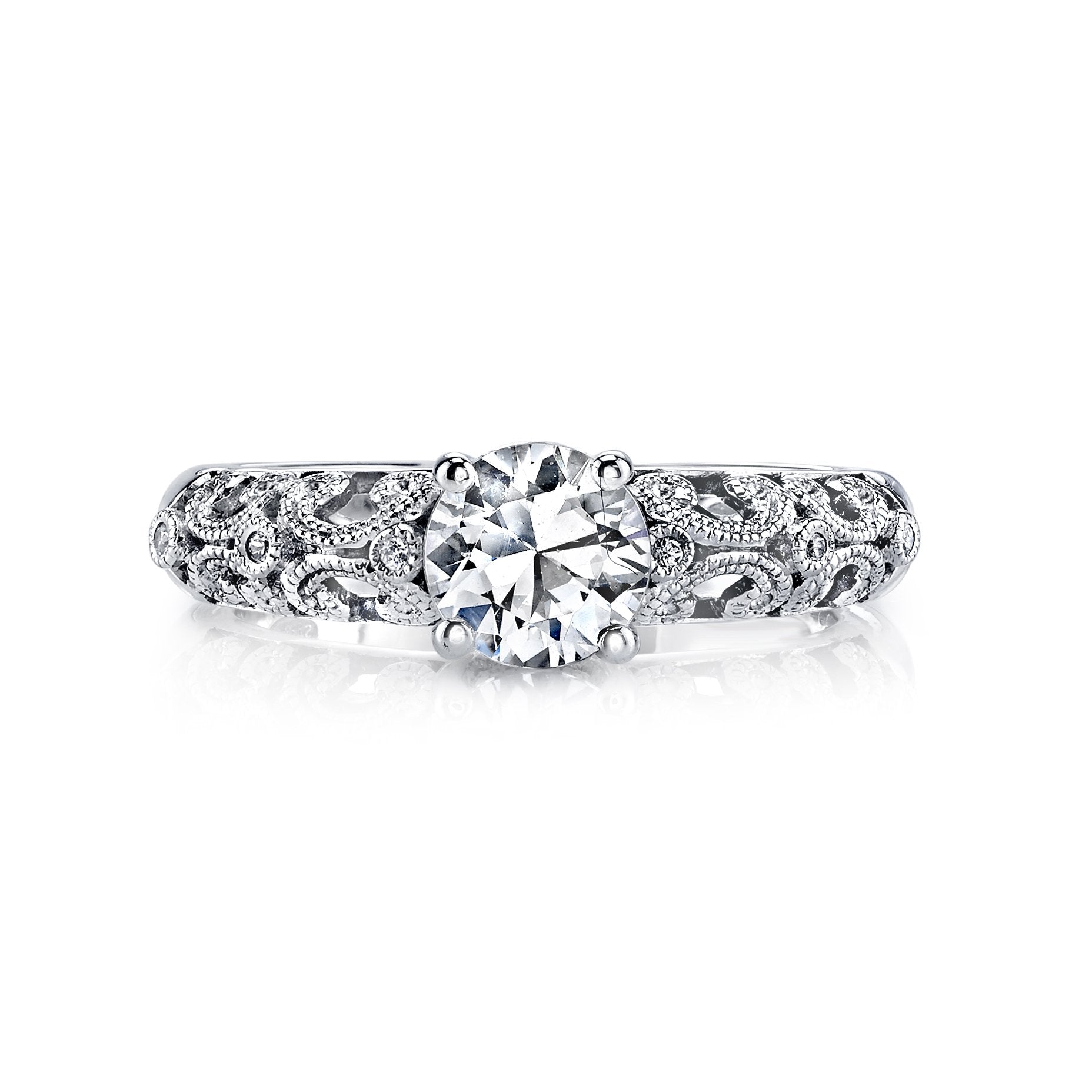 18K White Gold Diamond Engagement Ring