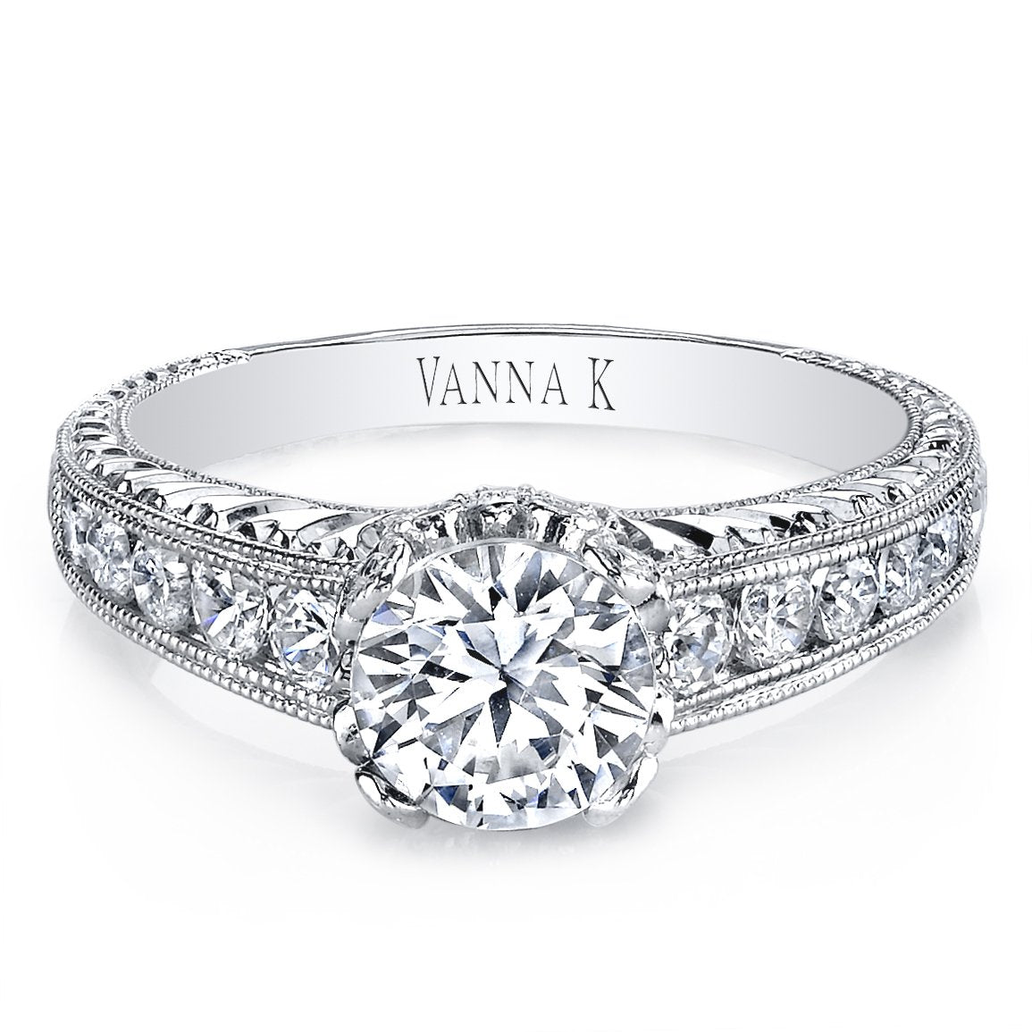 18K White Gold Diamond Engagement Ring