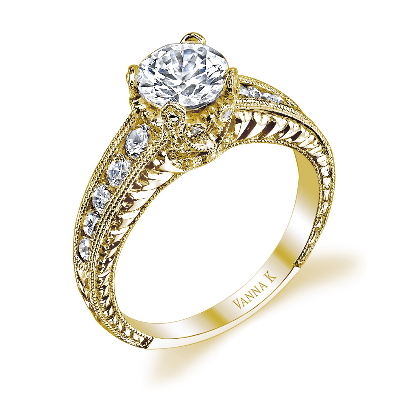 18K YELLOW GOLD DIAMOND ENGAGEMENT RING