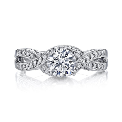 18K White Gold Diamond Engagement Ring