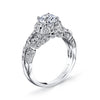 18K White Gold Halo Diamond Engagement Ring