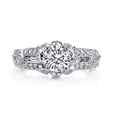 18K White Gold Halo Diamond Engagement Ring