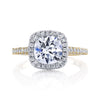 18K White And Yellow Gold Halo Diamond Engagement Ring