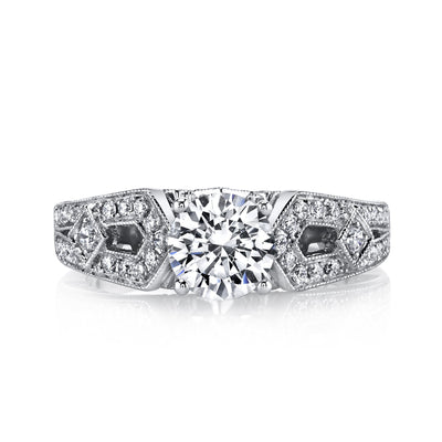 18K White Gold Diamond Engagement Ring