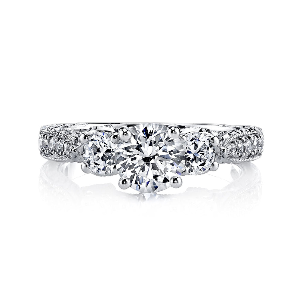 18K White Gold Diamond Engagement Ring