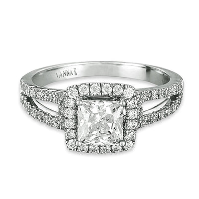 18K White Gold Diamond Engagement Ring