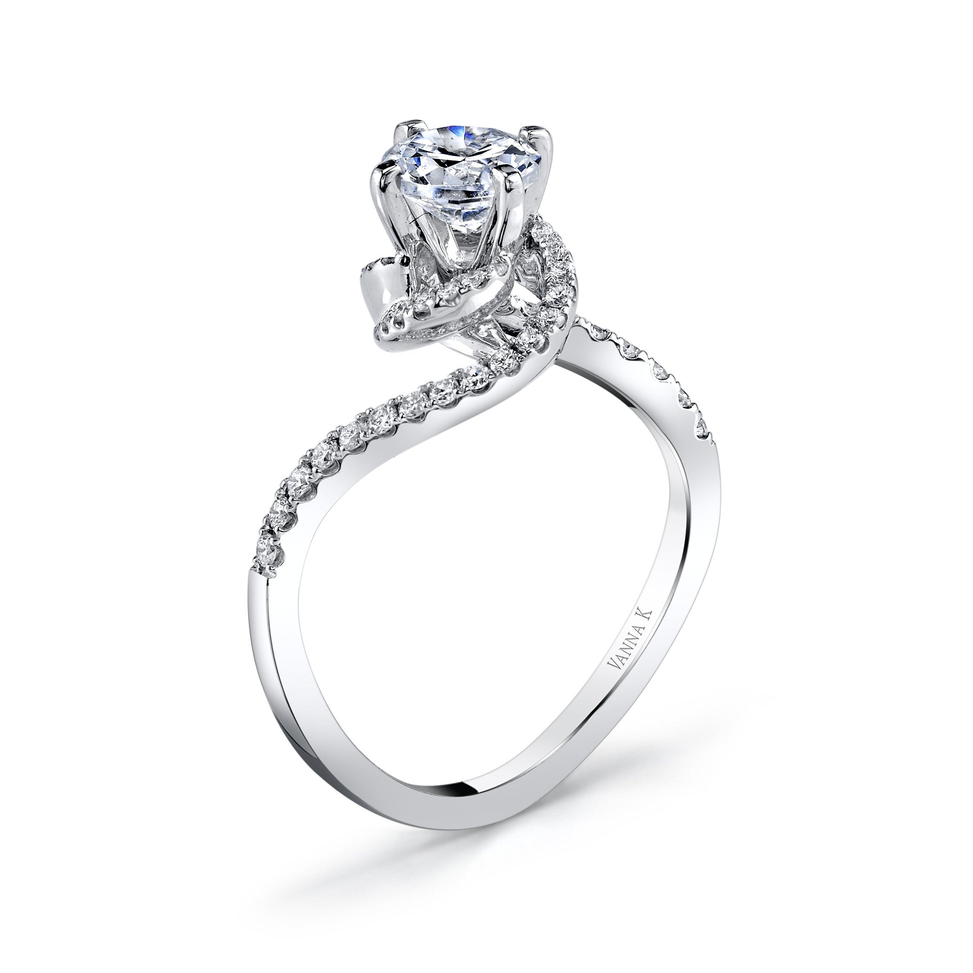 18K White Gold Diamond Engagement Ring