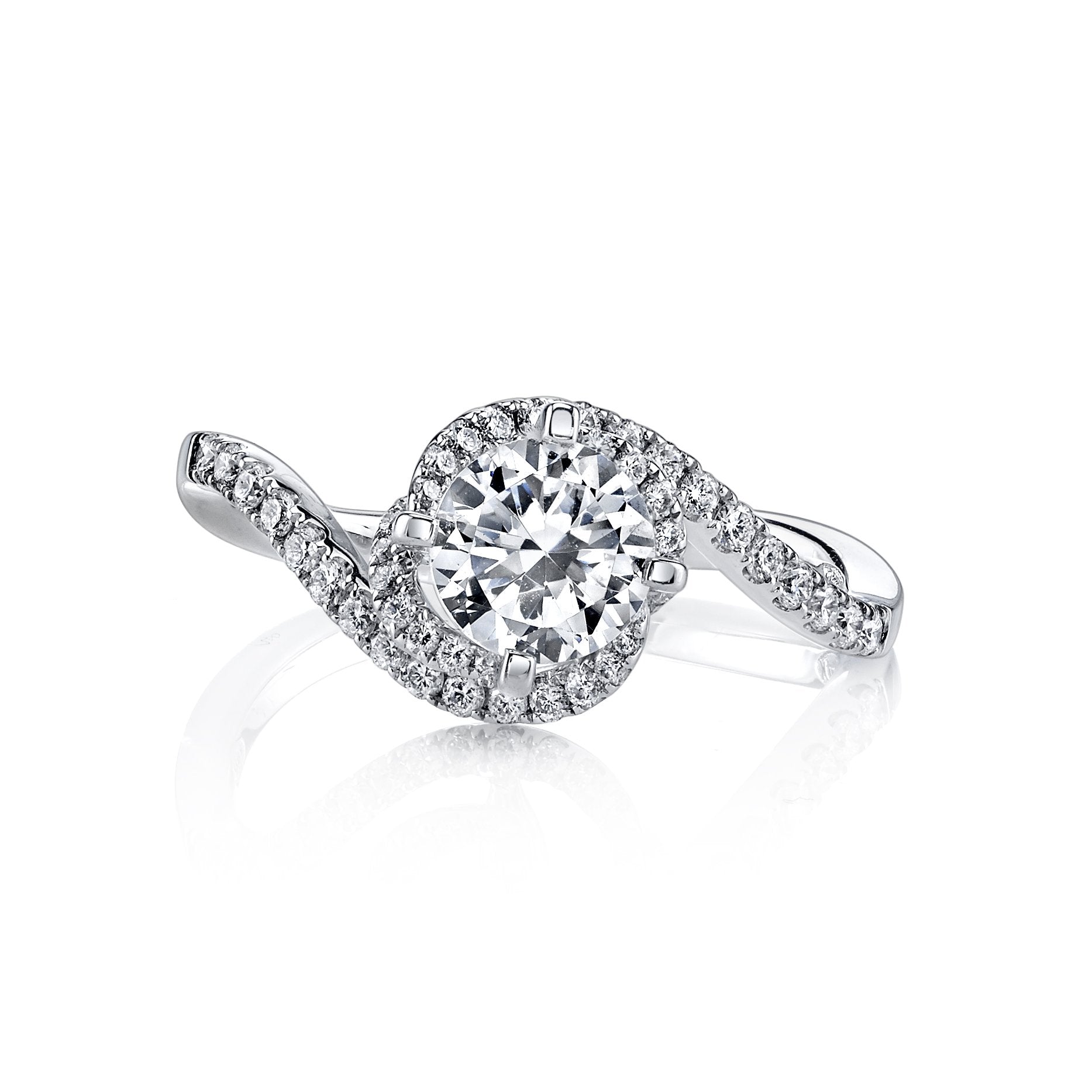 18K White Gold Diamond Engagement Ring