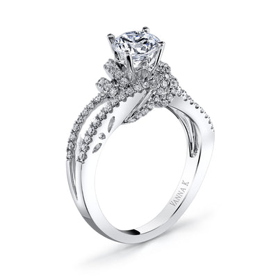 18K White Gold Diamond Engagement Ring