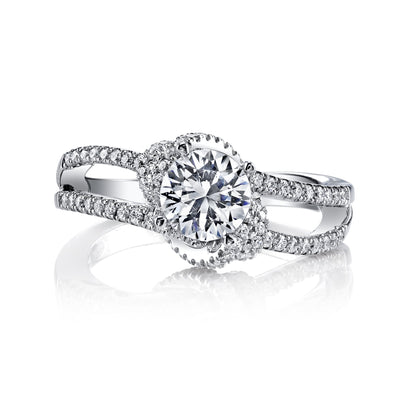 18K White Gold Diamond Engagement Ring