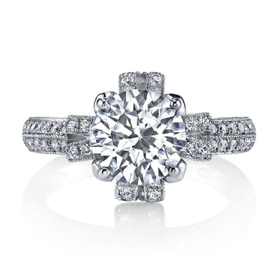 18K White Gold Diamond Engagement Ring