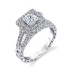 18K White Gold Halo Diamond Engagement Ring 18RGL00201DCZ