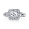 18K White Gold Halo Diamond Engagement Ring 18RGL00201DCZ