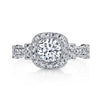 18K White Gold Halo Diamond Engagement Ring