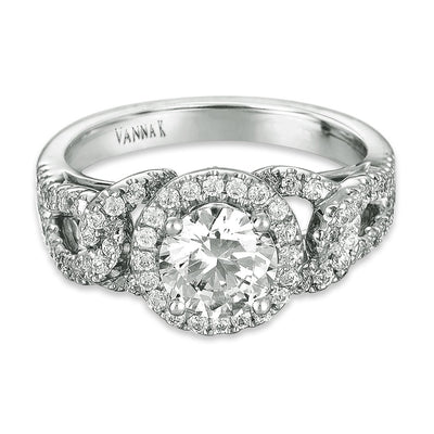 18K White Gold Diamond Engagement Ring