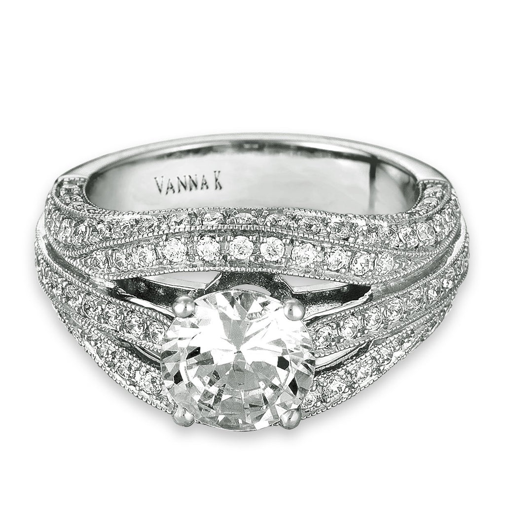 18K White Gold Diamond Engagement Ring