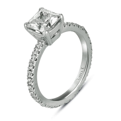 18K White Gold Diamond Engagement Ring