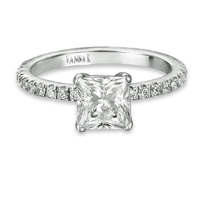 18K White Gold Diamond Engagement Ring