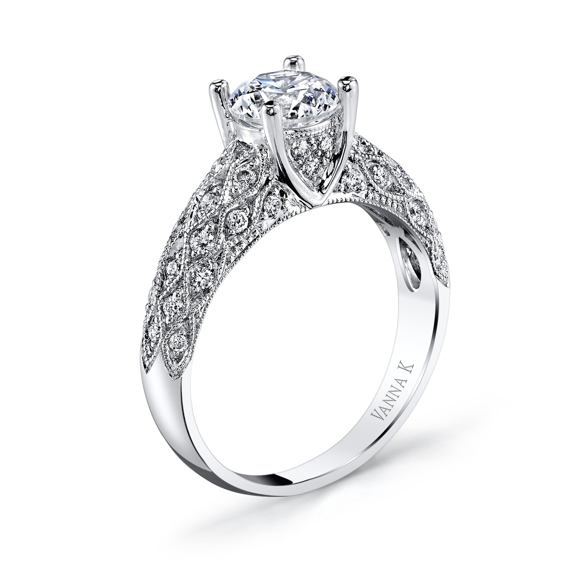 18K White Gold Diamond Engagement Ring