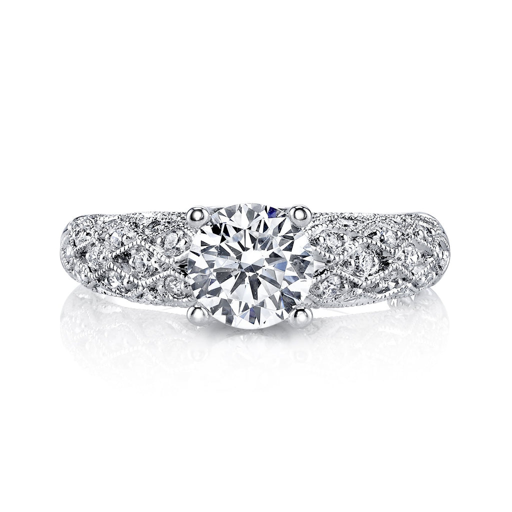 18K White Gold Diamond Engagement Ring