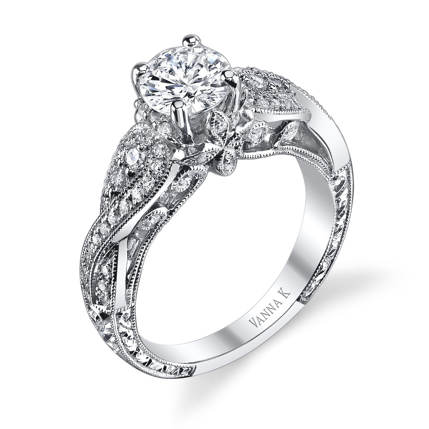 18K White Gold Diamond Engagement Ring