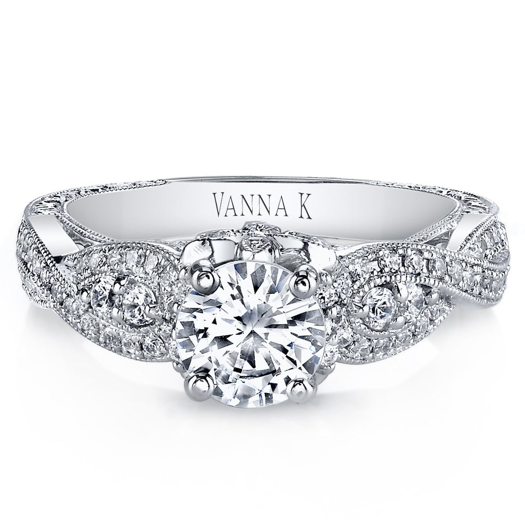 18K White Gold Diamond Engagement Ring
