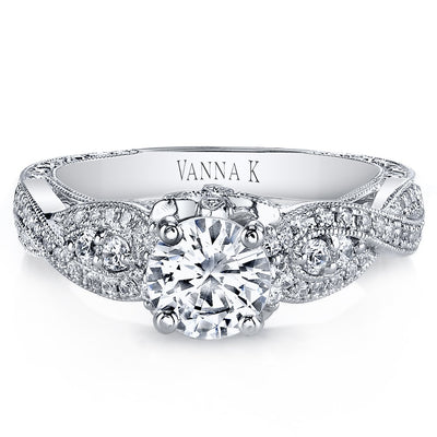 18K White Gold Diamond Engagement Ring