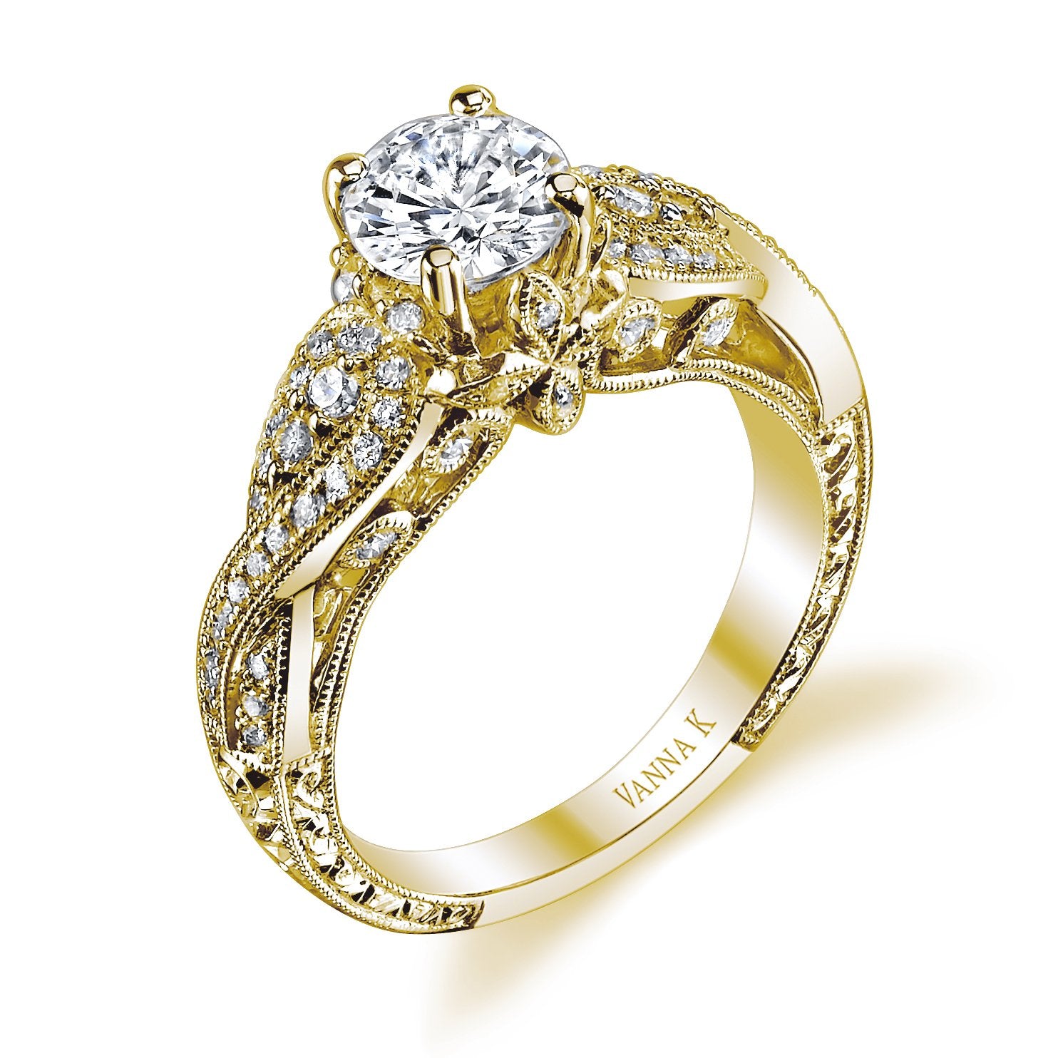 18K YELLOW GOLD DIAMOND ENGAGEMENT RING