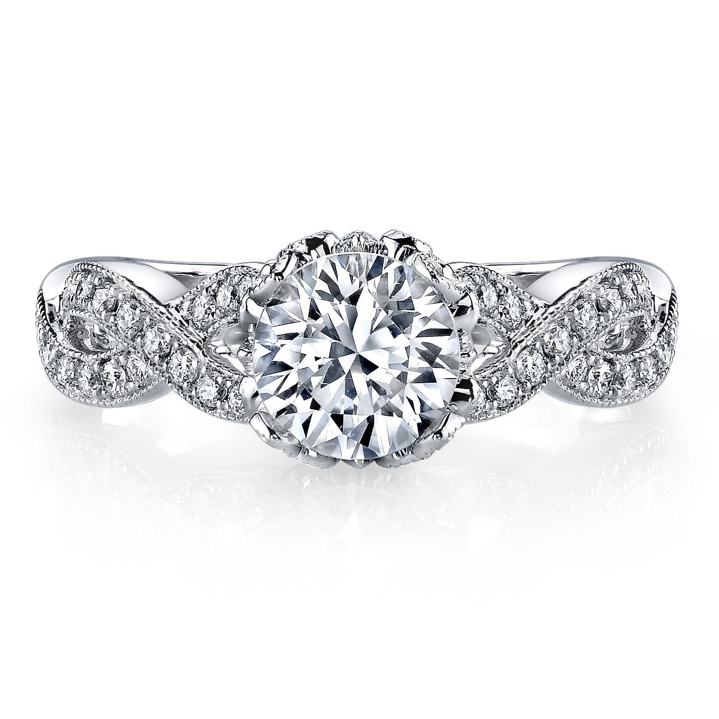 18K White Gold Diamond Engagement Ring
