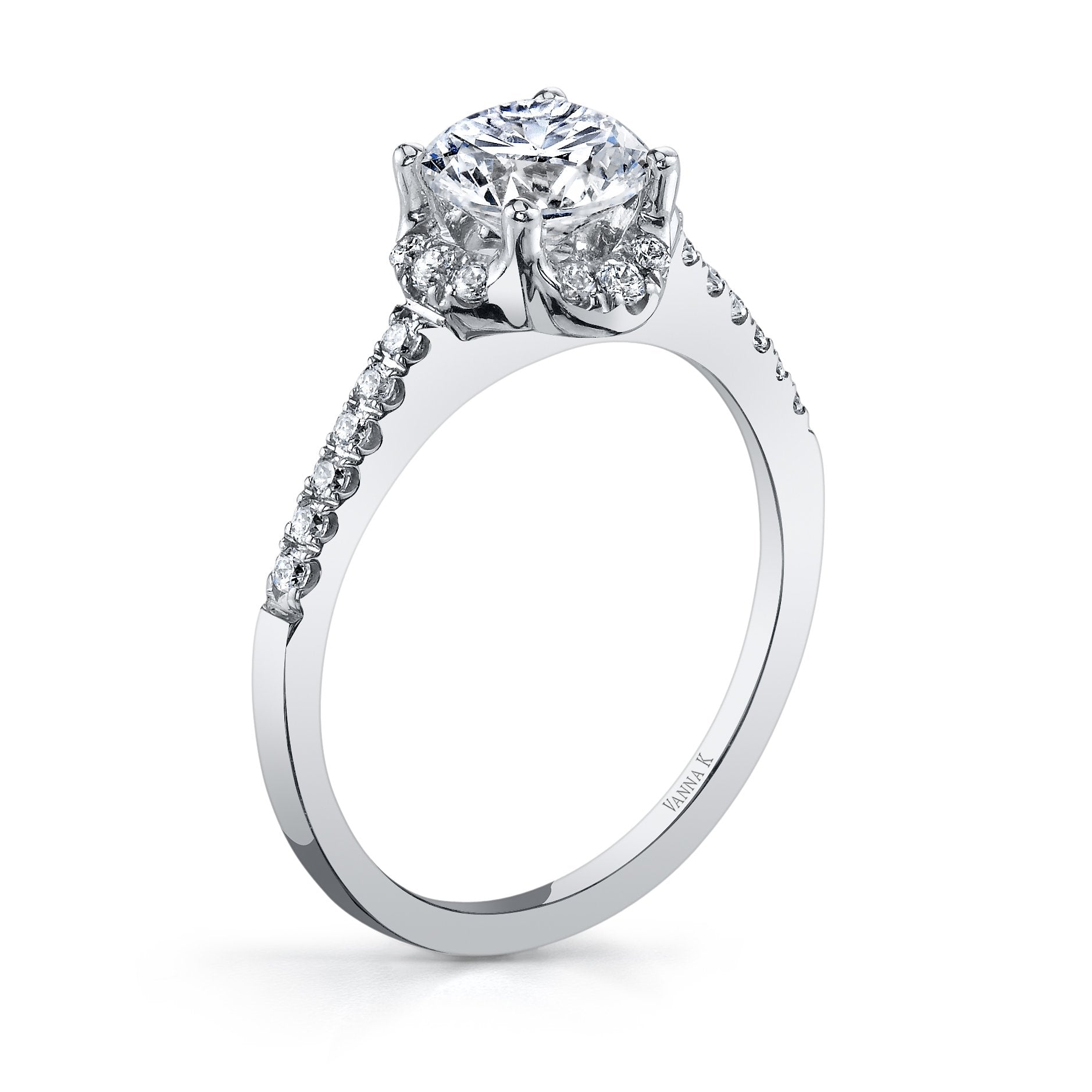 18K White Gold Diamond Engagement Ring