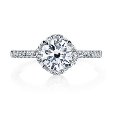 18K White Gold Diamond Engagement Ring