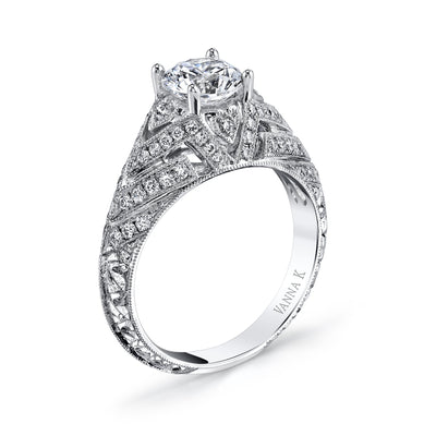 18K White Gold Diamond Engagement Ring