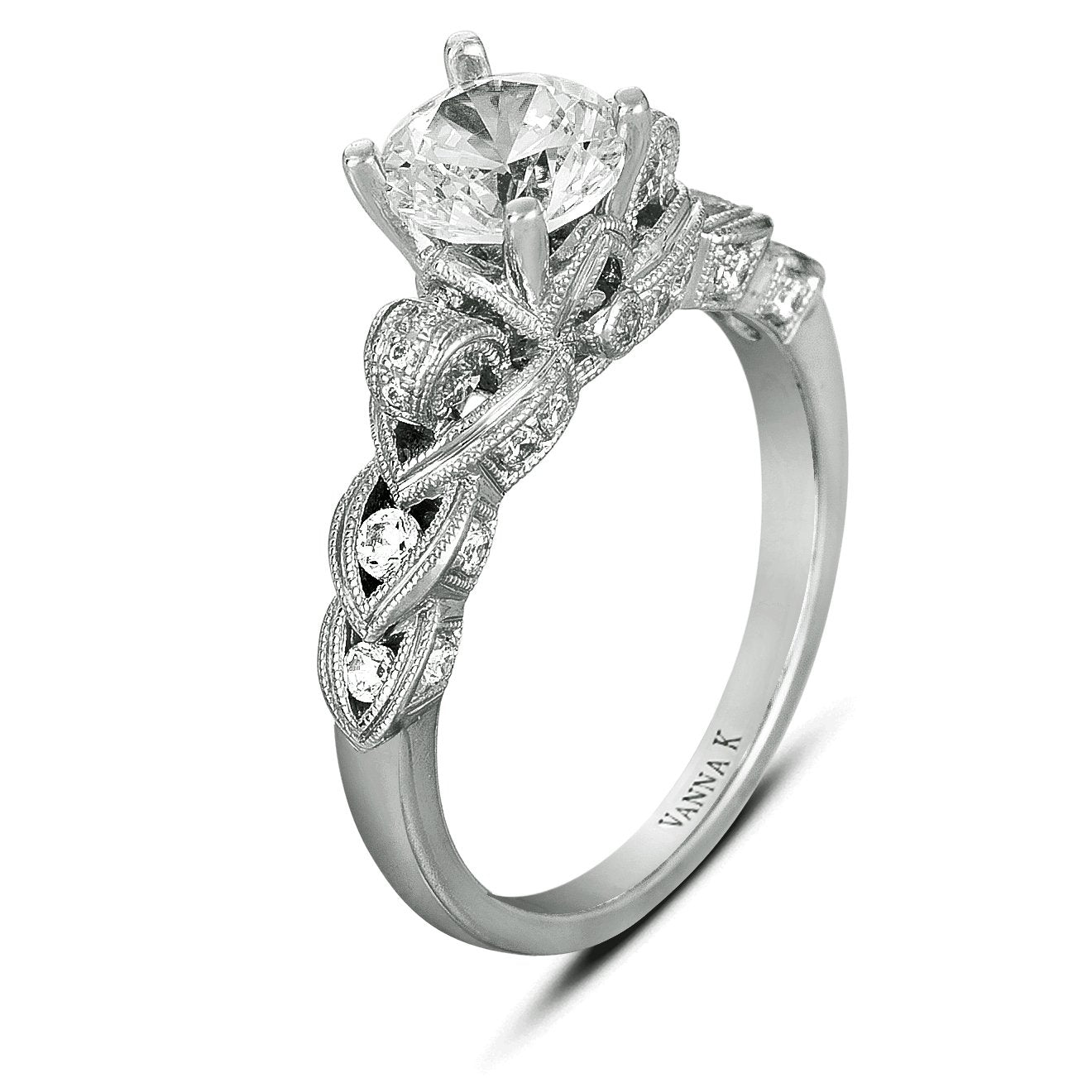 18K White Gold Diamond Engagement Ring